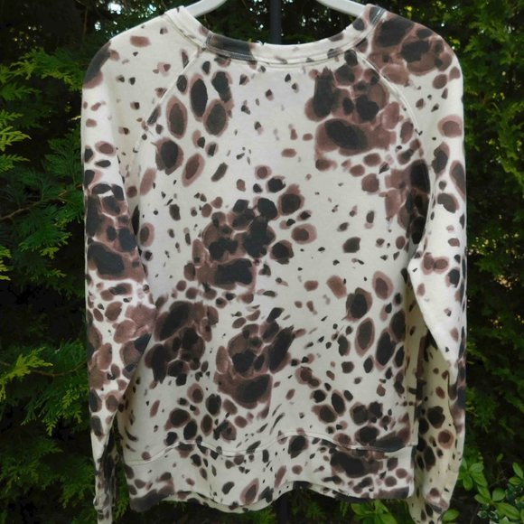 n:philanthropy Distressed Animal Print Raglan-Sleeve Sweatshirt NWT - Picture 3 of 5